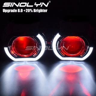 Uma Unidade De Luzes LED De Funcionamento Angel Eyes HID Bi xenon Lentes De Projetor Para Faróis H4 H7 Car Retrofit Olhos Do Diabo