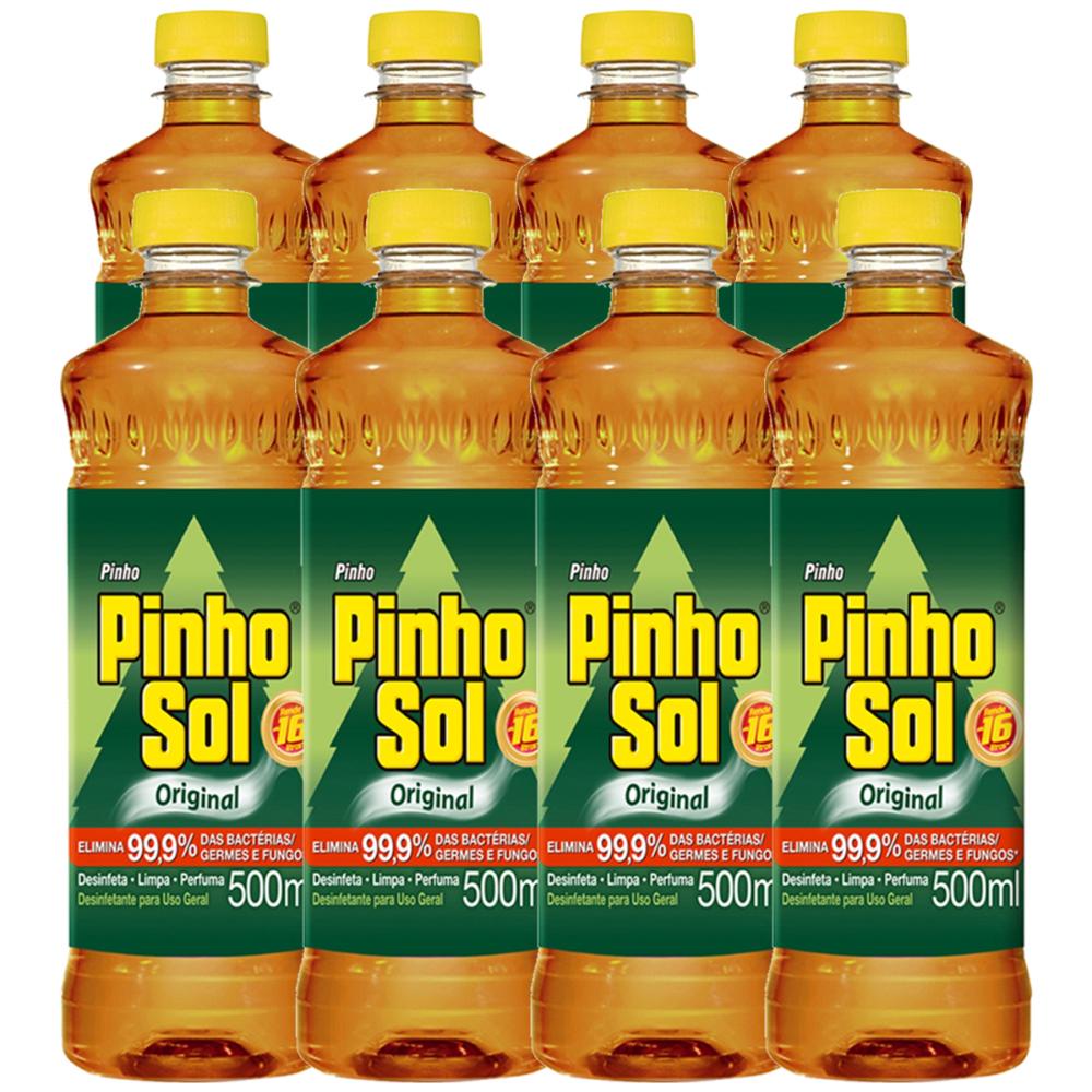 Kit Desinfetante Pinho Sol Original 500ml com 8 unidades | Shopee Brasil
