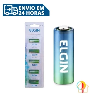 Pilha Para Controle De Portão 12v A23 Elgin - cartela com 5 pilhas