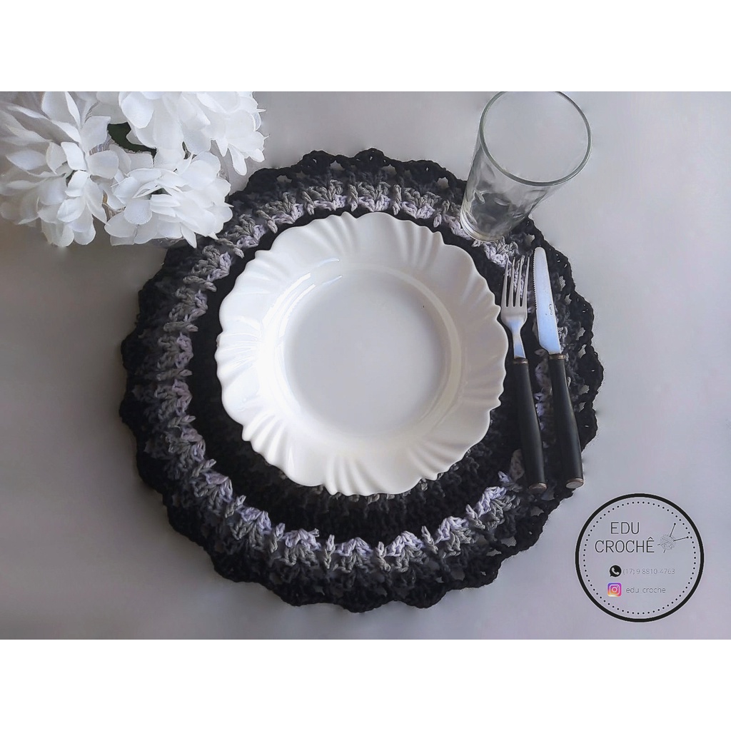 Sousplat de crochê degradê - jogo americano crochê degradê