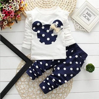Roupas De Inverno Meninas Arco Encabeça T Shirt + Calças 2 pcs Roupa Dos Miúdos Do Bebê Da Menina Infantil Crianças Ternos De Jogging