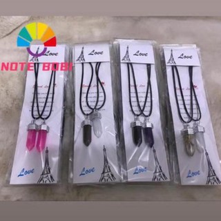kit 2 Colar Quartzo cores soritdas Natural Cordão Onix Pedra Da Lua Cristal