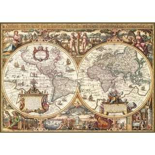 Poster Mapa Mundi - Mapa Mundi Retro - Tamanho A4