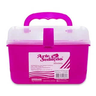Maleta Multiuso Manicure Pedicure Esmalte Maquiagem Rosa
