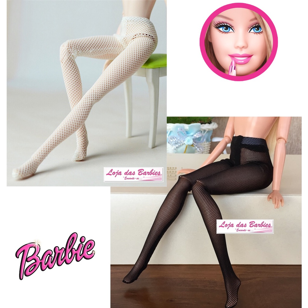 Compre 1/6 bonecas acessórios alta elástica meia-calça para boneca barbie  roupas artesanais malha meia bottoms calças legging