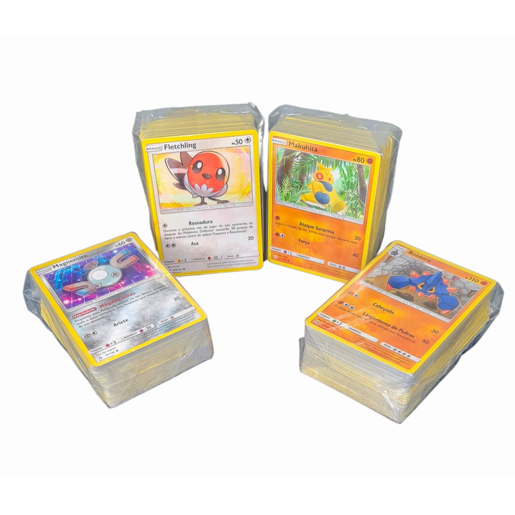 Lotes Pacotes 100 Cartas Pokemon Oficial Pacotinhos De Cartinhas 