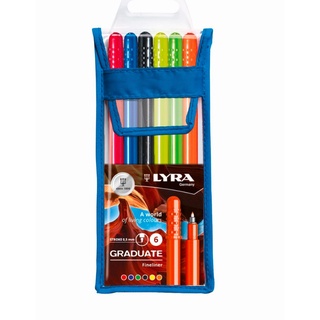 Caneta Hidrográfica Canetinha Fineliner LYRA Graduate Estojo Com 6 Cores
