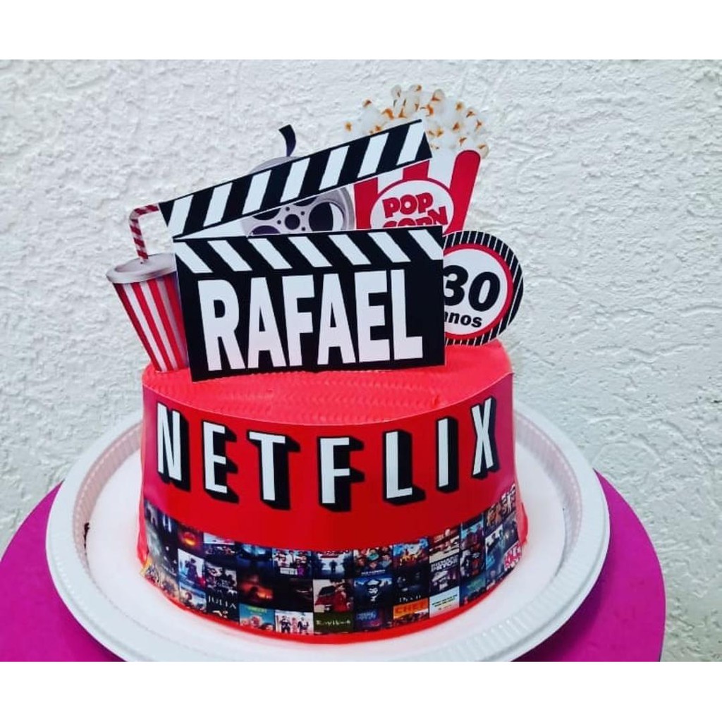 Topo de bolo personalizado Netflix - Loja de Balões, Artigos para Festas e  Fantasias