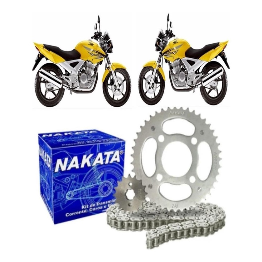 Kit Relacao Transmissao Tração Honda Cbx 250 Twister 2001 2002 2003 2004  2005 2006 2007 2008 Original Nakata