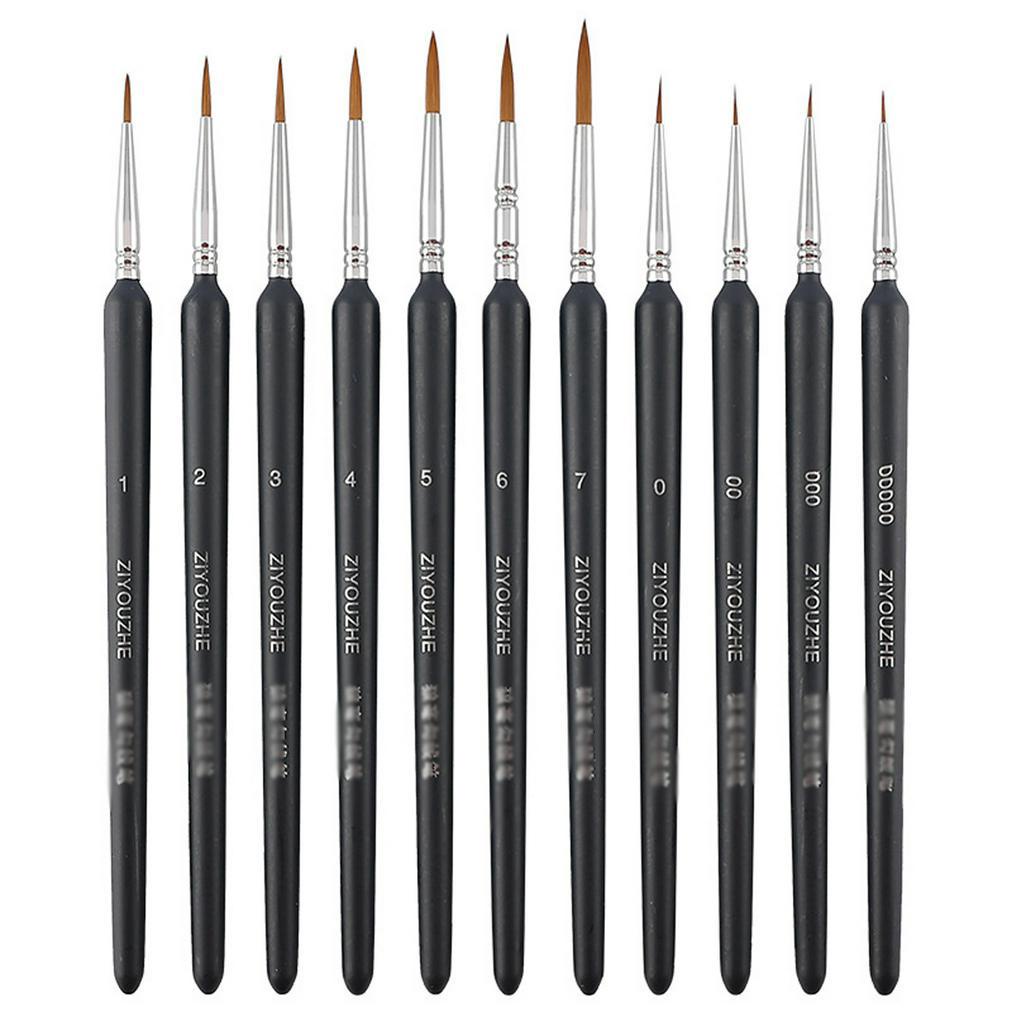 111pcs/set Miniatura Linha De Gancho Pincéis Para Pintura De Arte Com Caneta Tintas A Óleo De Aquarela Pintadas À Mão