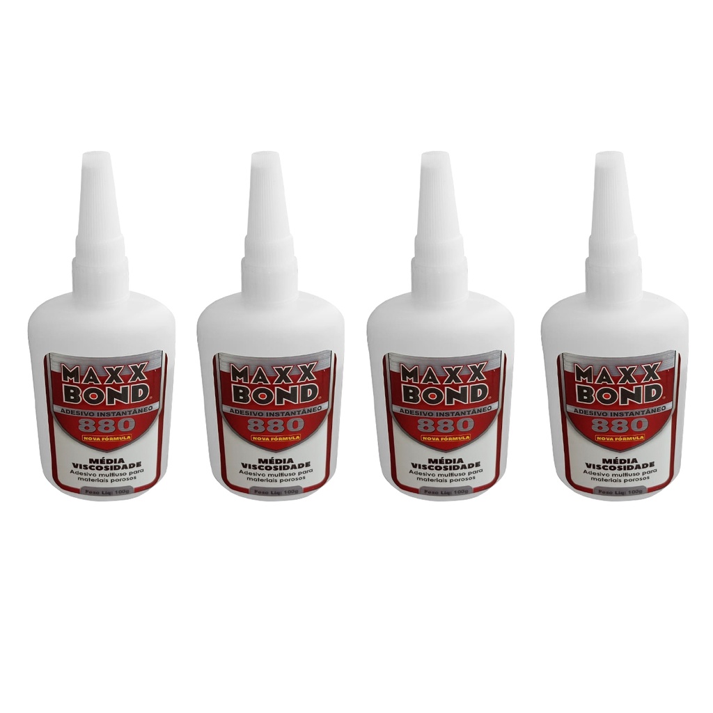 Kit c/4 Colas Super Cola Maxx Bond 880 - 100g | Shopee Brasil