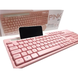 Teclado Computador Notebook Rosa com suporte de celular