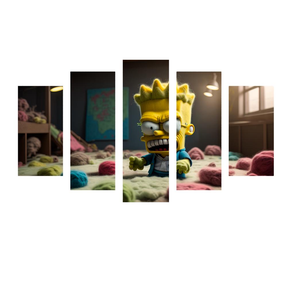 Kit Quadros Decorativos 5 Peças Bart zumbi-simpsons | Shopee Brasil