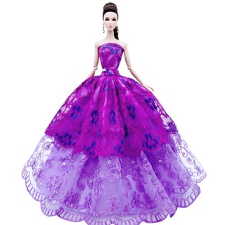 Compre Vestido de casamento de renda colorida para boneca barbie