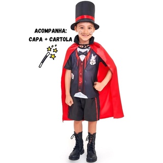 Fantasia de Drácula Vampiro Masculino Adulto Completa c/ Cartola