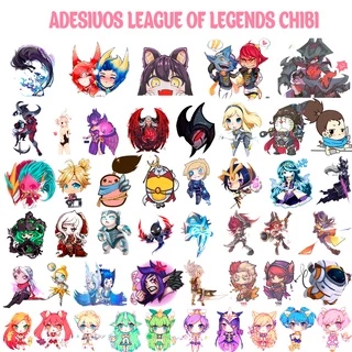 Pack de Adesivos LEAGUE OF LEGENDS CHIBI para caderno laptop PC