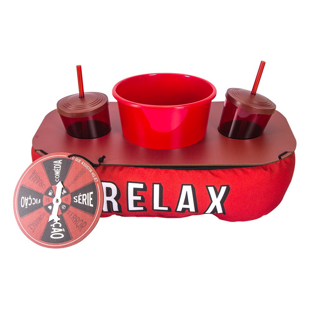 Almofada uatt Pipoca Casal Filme Séries Juntinhos Relax Com Roleta Presente Perfeito