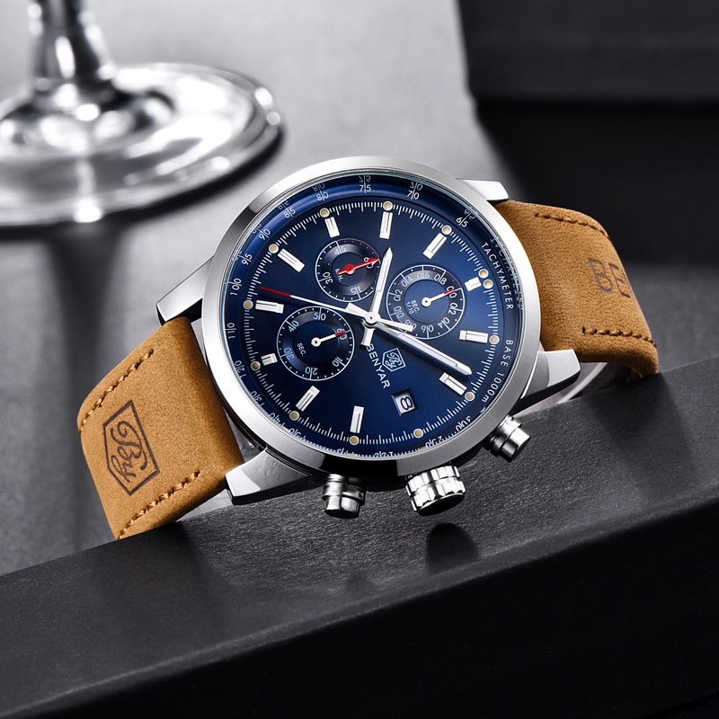 BENYAR Relógio Masculino De Couro De Luxo BY-5102 De Quartzo BENYAR Relógio Masculino De Couro De Luxo BY-5102 De Quartzo