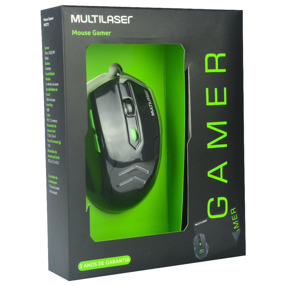 Mouse Gamer+ Mouse Pad Òptico Usb com luz 3200dpi Preto | Shopee Brasil