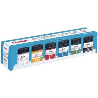 Tinta Guache Profissional PENTEL Poster Color com 6 Cores