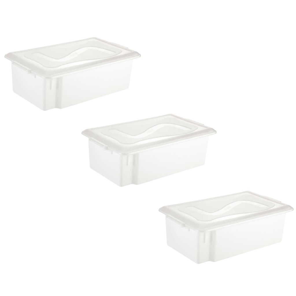 Kit C/ 3 Caixas Gourmet Com Tampa Branca 17l Atacado Santana açougue restaurante salgado cozinha