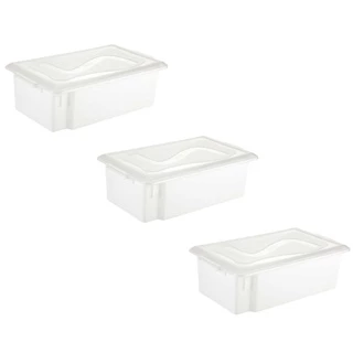 Kit C/ 3 Caixas Gourmet Com Tampa Branca 17l Atacado Santana açougue restaurante salgado cozinha