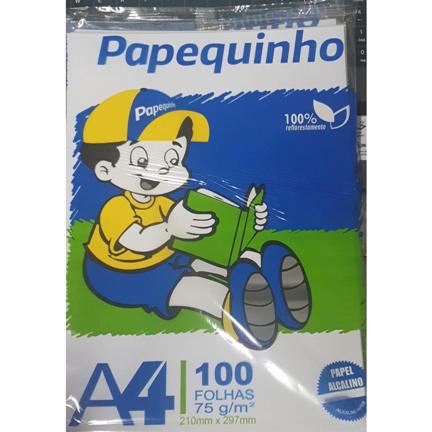 Papel Sulfite Branco A4 75g 210mmx297mm Papequinho Pt 100 Fl Shopee Brasil 5037