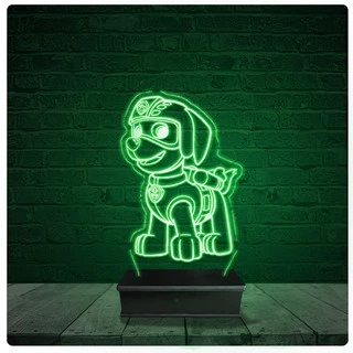 Luminária Abajur Acrílico Led - Patrulha Canina Desenhos