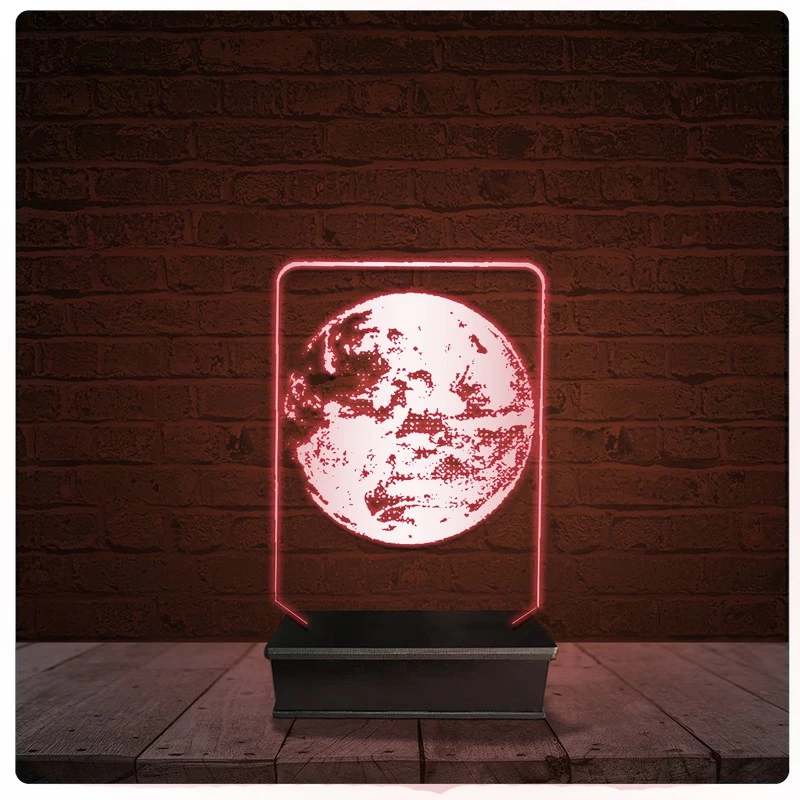 Abajur Luminária Acrílico Led - Planeta Terra