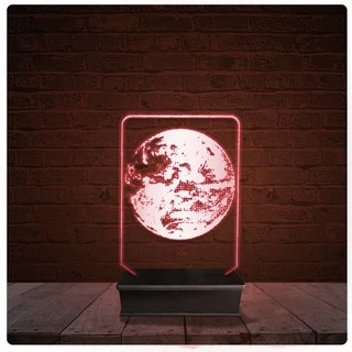 Abajur Luminária Acrílico Led - Planeta Terra