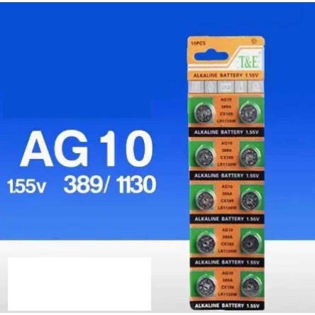 Bateria AG10 LR1130 389 CX189 Pilha Alcalina 1.55v Cartela C/10 Unidades