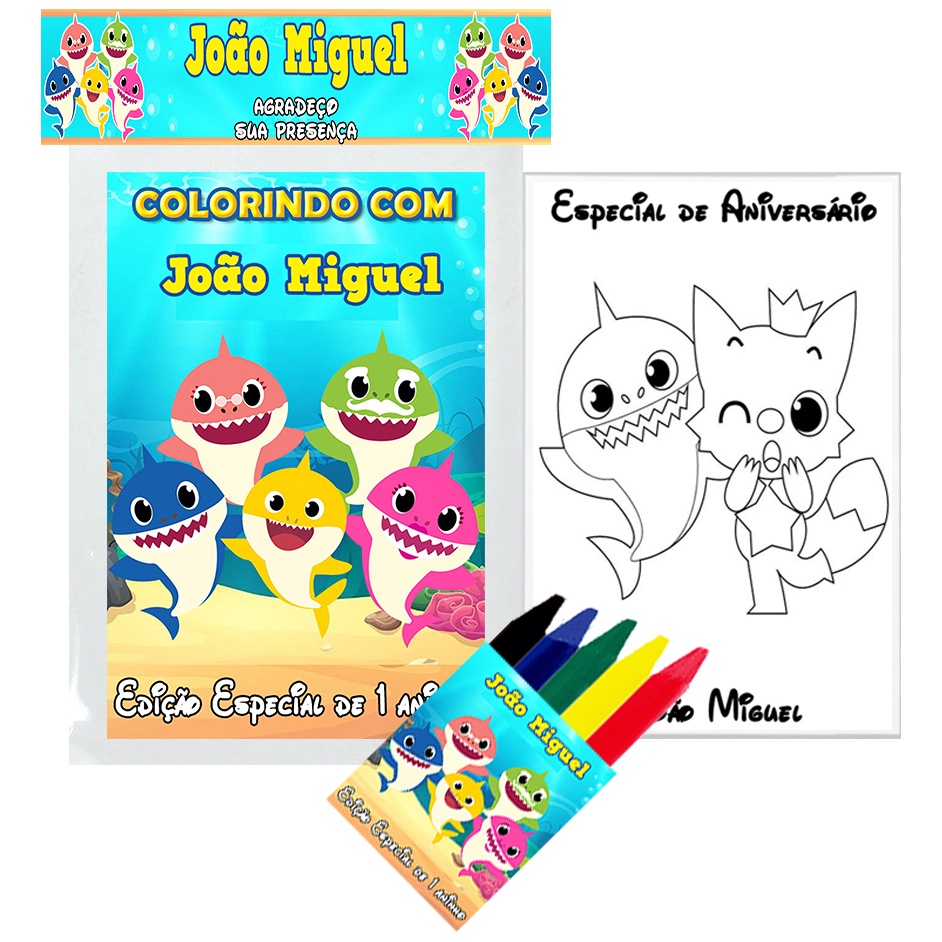 15 Revistinha de Colorir + 15 Mini Giz de Cera 5 Cores