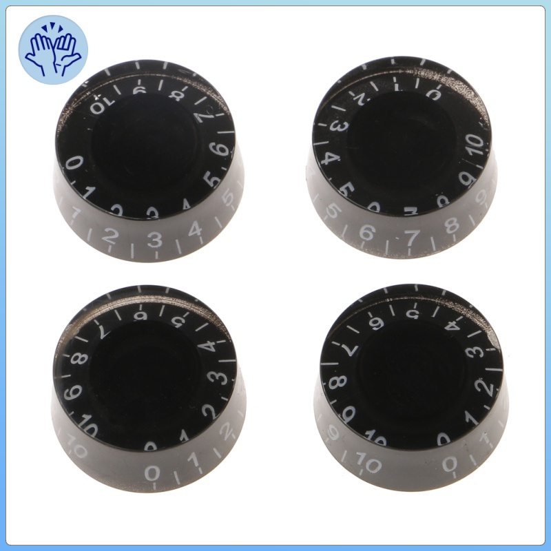 Replacement Set of 4 Black Plastic Speed Volume Control Knobs with