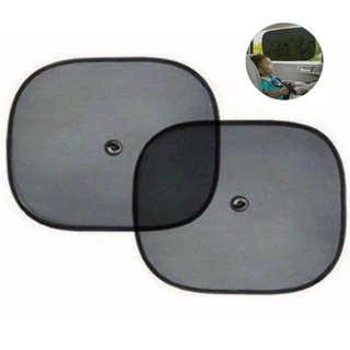 2 Unidades Protetor Solar de tela dobrável Para Vidro Lateral de carro com Ventosa 44x37 Anti-Uv