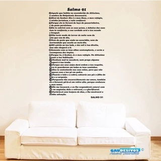 Adesivo Decorativo De Parede De Frase Salmo 91 Completo