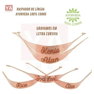 Raspador Limpador De Língua Ayurveda De Cobre Puro Importado