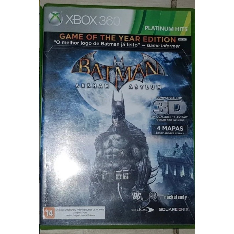 Jogo Batman Arkham Asylum (Game of The Year Edition) - Xbox 360 - Brasil  Games - Console PS5 - Jogos para PS4 - Jogos para Xbox One - Jogos par  Nintendo Switch - Cartões PSN - PC Gamer