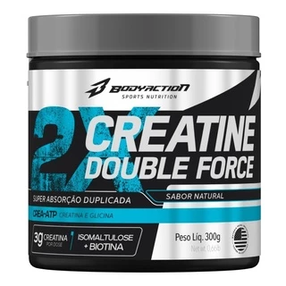 Creatina Double Force 300g C/ Glicina Biotina Bodyaction