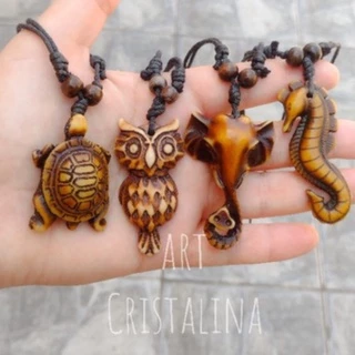 Colar em Resina Elefante Coruja Tartaruga Artesanal