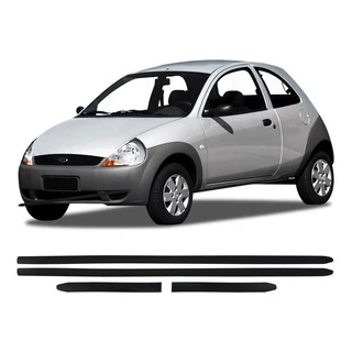 Jogo de Friso Lateral Borrachão Preto Ka 2000 2001 2002