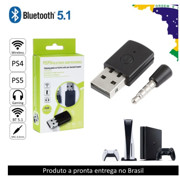 Fones de ouvido sem fio Bluetooth 5.0 USB Adaptador Stereo Headset