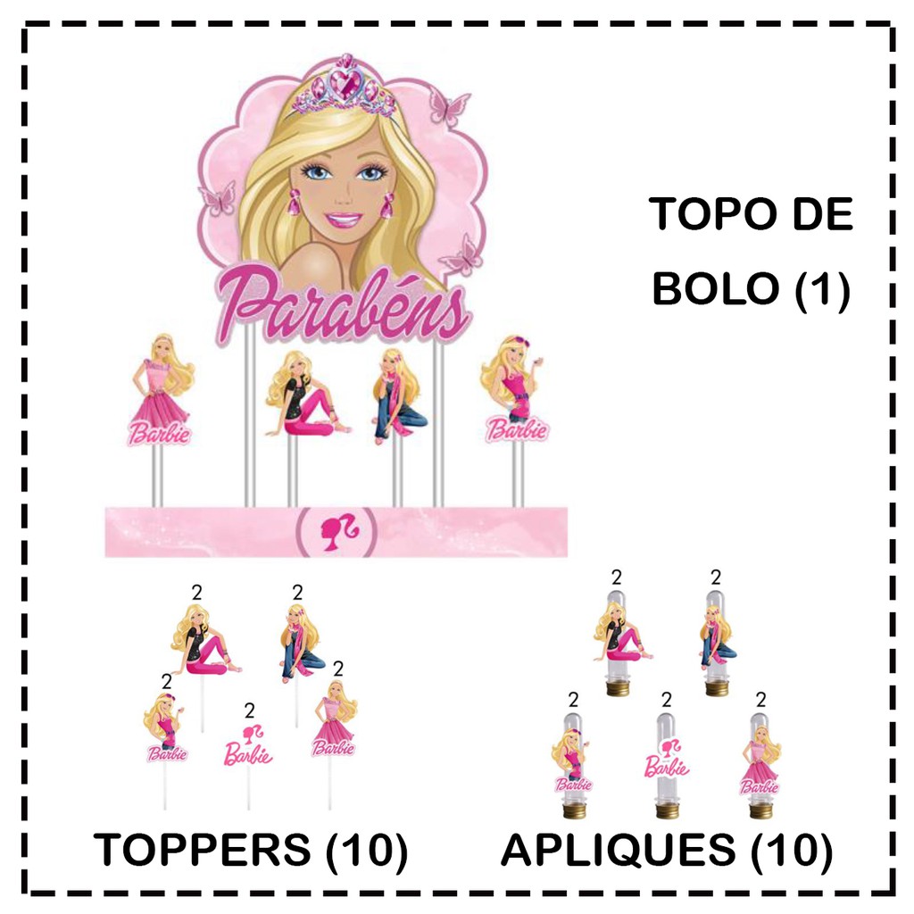 Doces Da Vi on Instagram: Bolo da Barbie 💖 Topper: @caixinhasdeart