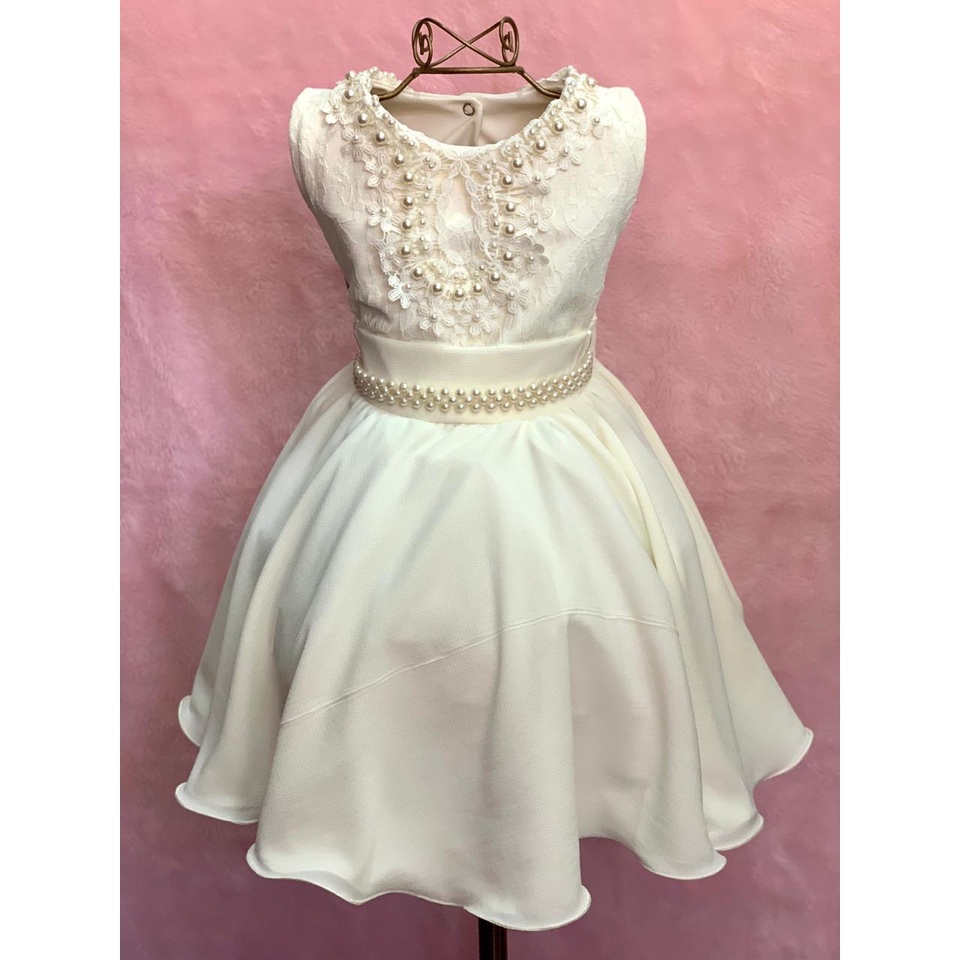 Vestido de festa infantil hot sale bege