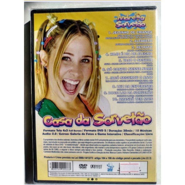 Dvd Andréia Sorvetão - Casa da Sorvetão - Lacrado - Ex Paquita da
