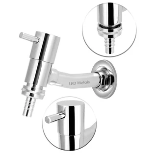 Torneira Link Tanque/jardim Reta De Parede Com Bico Metal Luxo 1/4v