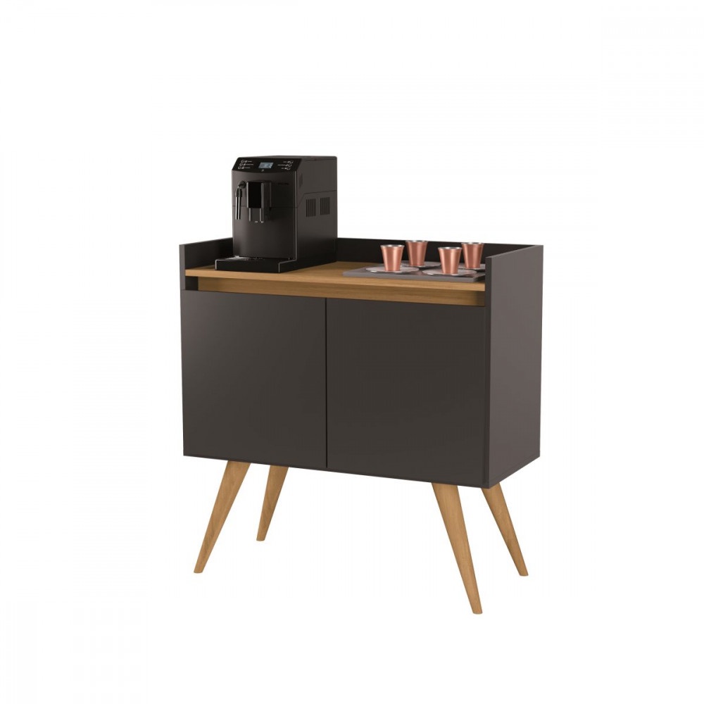 Aparador Buffet 2 Portas Preto Gold Primus