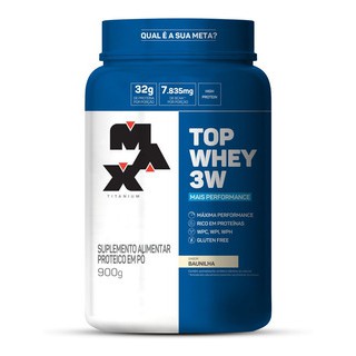 Top Whey Protein 3w 900g Isolada Conc Hid Max Titanium C/ Nf