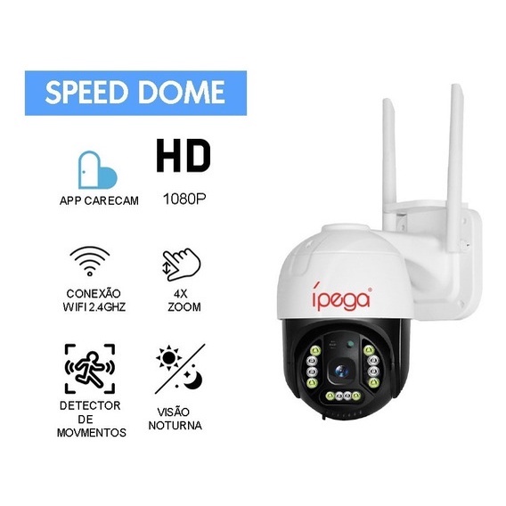 Speed Dome Câmera Ip Wifi Externa 2 Antenas Ptz 4k Hdr 5 Mp