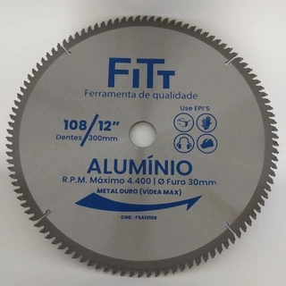 SERRA CIRCULAR PARA ALUMINIO 300 x 25 mm 108 dentes acompanha redução para 25 mm