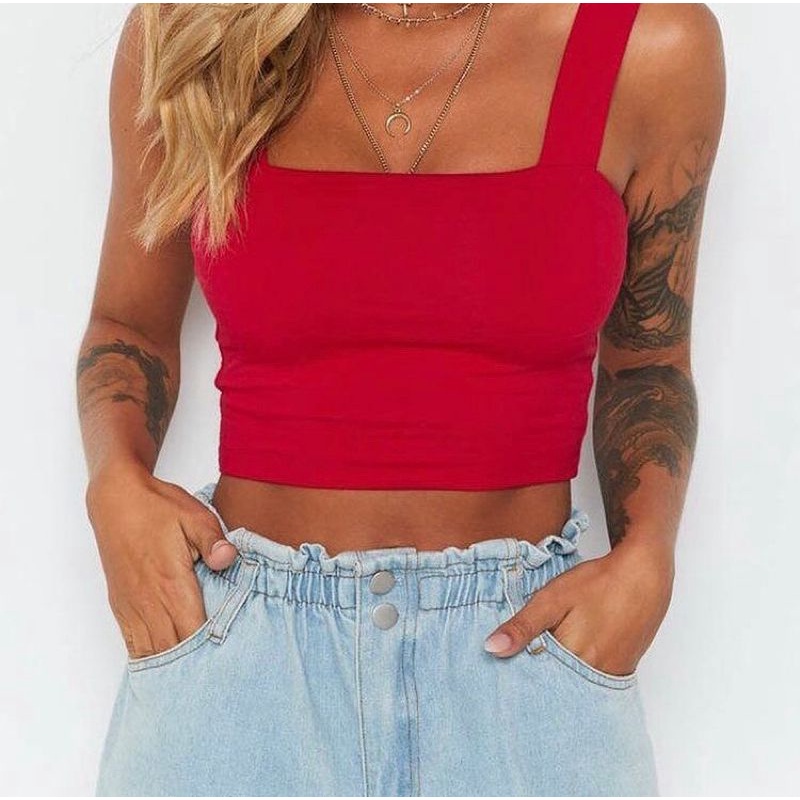 Cropped Feminino Com Alça Grossa Várias Cores Fashion - Azul Escuro - EGG -  Homem - Vermelho